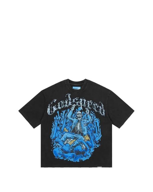 Godspeed Blue Graphic-Print T-Shirt for men
