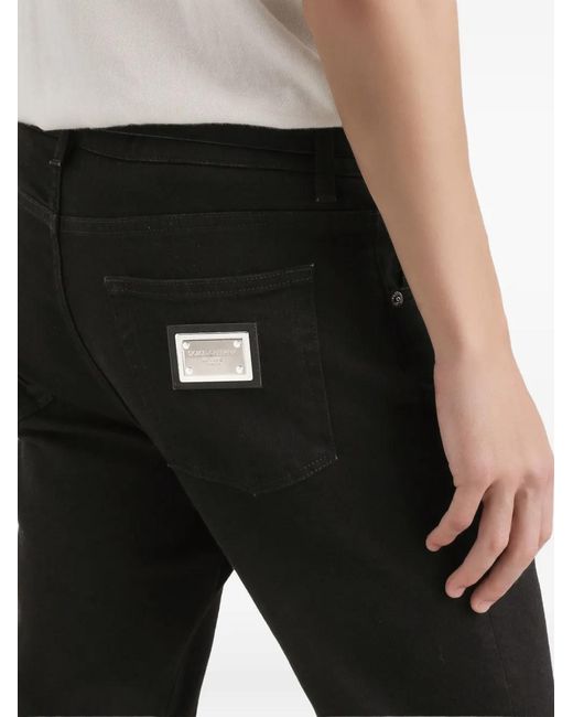 Dolce & Gabbana Black Slim-Fit Stretch Cotton Jeans for men