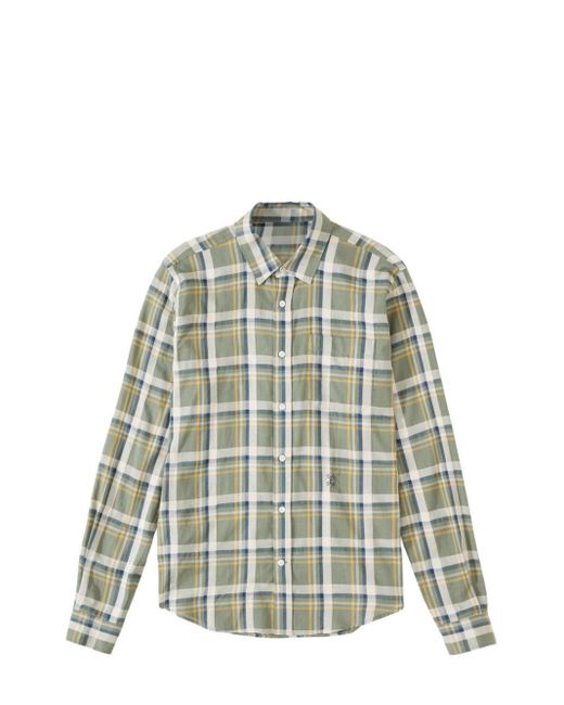 Closed Green Basic Check-pattern Shirt for men