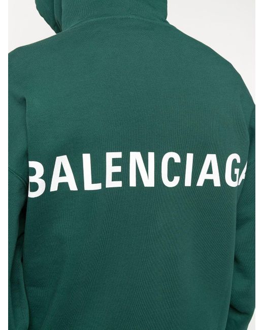 Beweegt niet Kraan Overvloedig Balenciaga Hoodie Met Logoprint in het Groen voor heren | Lyst NL