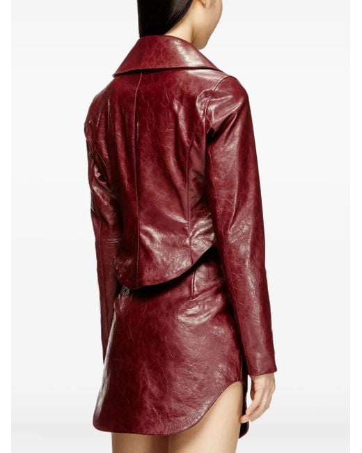 DIESEL Red Faux Leather Jacket