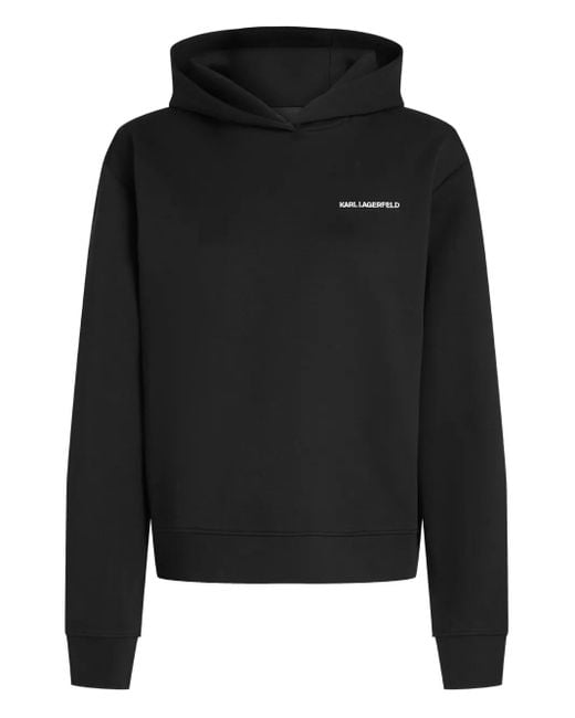 Karl Lagerfeld Black Hooded Long-Sleeves Sweater