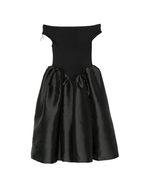 Marques'Almeida Black Off-Shoulder Puffed Dress