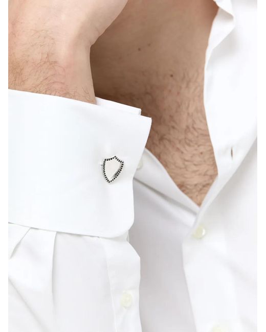 Mateo White Shield Diamond Cufflinks for men