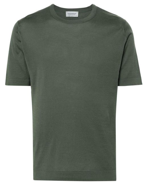 John Smedley Lorca Fine-ribbed T-shirt in het Green voor heren