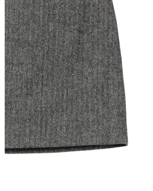 Blazé Milano Gray Herringbone-Pattern Mini Skirt