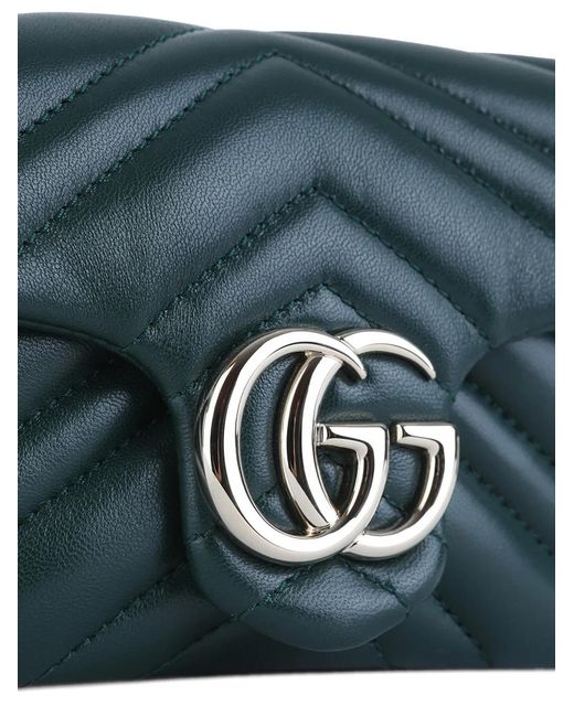 Gucci White Mini Gg Marmont Chain-Strap Cross Body Bag