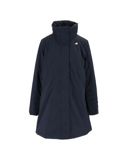K-Way Blue Parka Marla St Warm À Patch Logo
