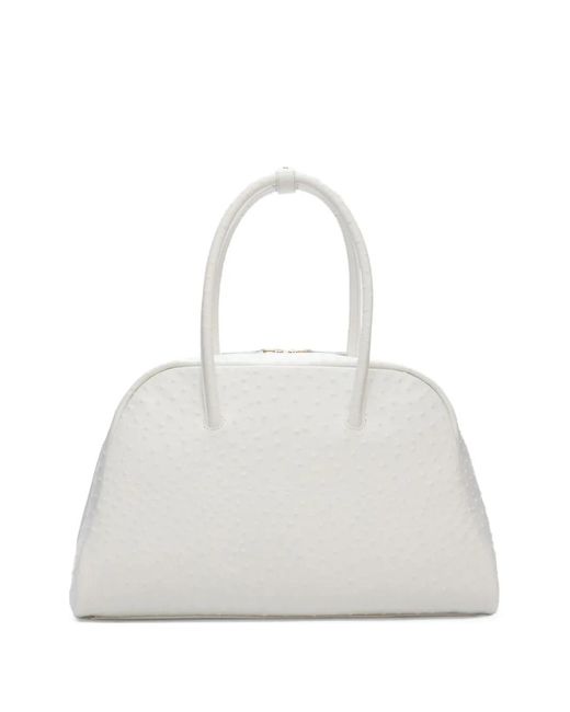 Loulou de Saison White Darnen Textured Leather Tote Bag