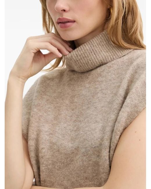 Gestuz Natural Roll-Neck Knitted Vest