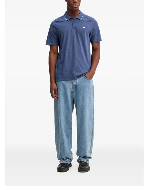 Levi's Blue Shoreline Tech Short-Sleeve Polo Shirt for men