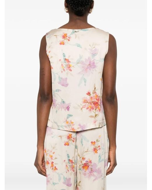Herno White Haut À Fleurs