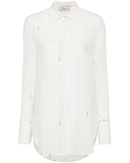 Blumarine White Pinstriped Shirt