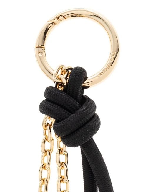 Michael Kors White Knotted-Cord Chain Keyring