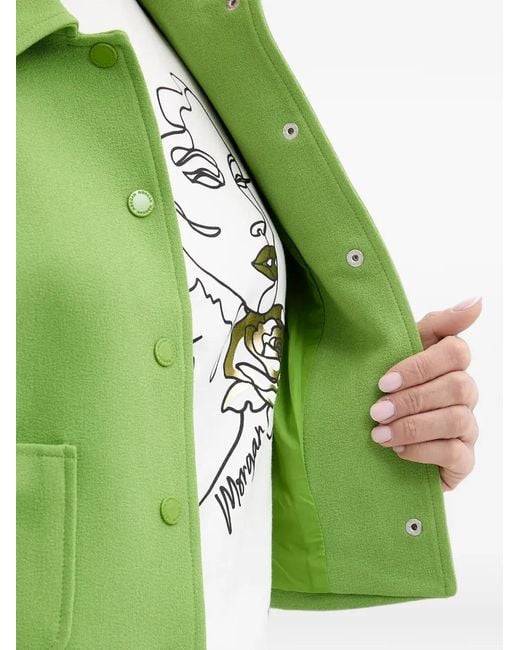 Morgan Green Cropped Button-Up Jacket