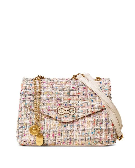 Twinset Natural Tweed Chain Satchel