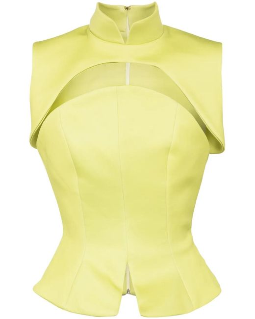 Saiid Kobeisy Yellow Corset With Detachable Bolero