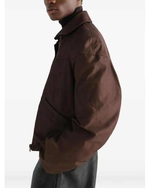Lemaire Brown Veste Matelassée En Toile Imperméable