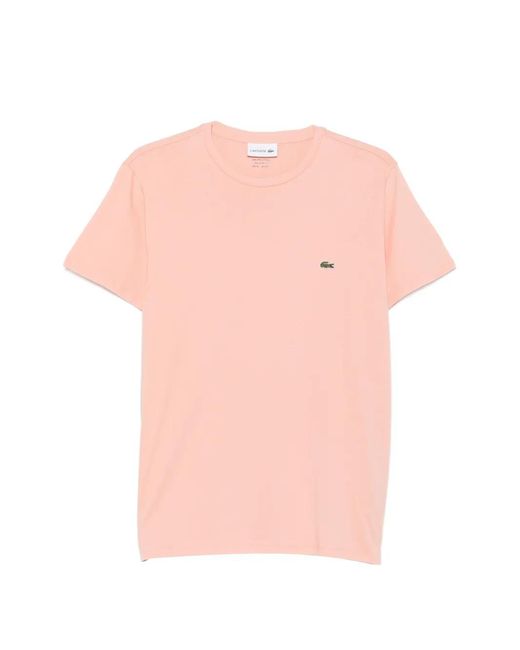 Lacoste Pink Logo-Patch T-Shirt for men