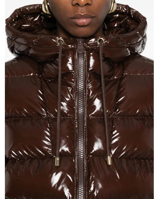 Pinko フーデッド キルティングジャケット Brown