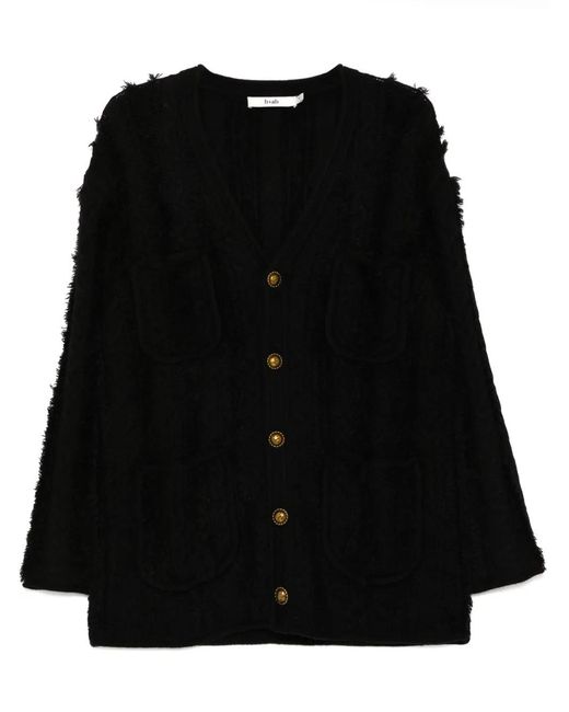 B+ AB Black Oversized Cardigan