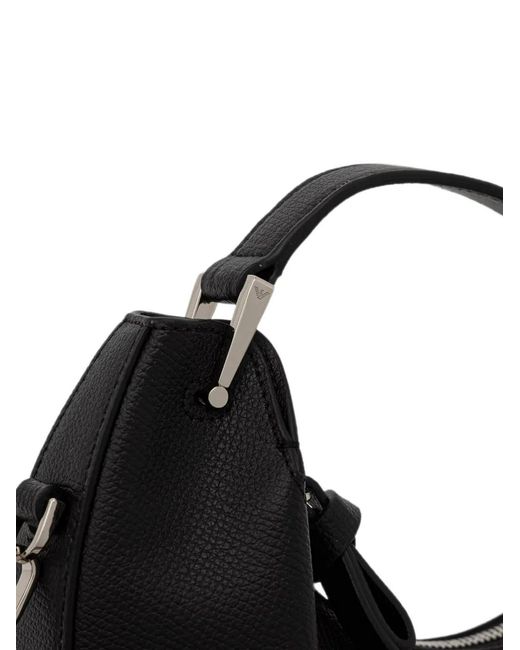 Emporio Armani Black 1981 Mini Leather Hobo Bag
