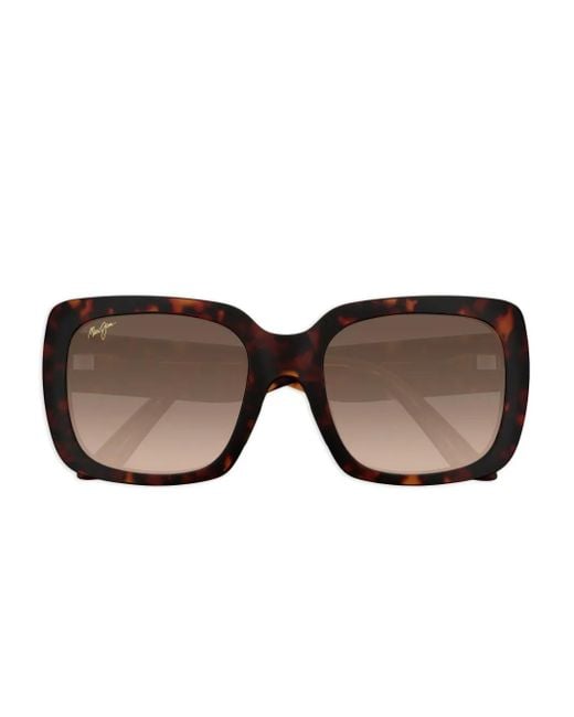 Maui Jim Brown Tortoiseshell Square Sunglasses