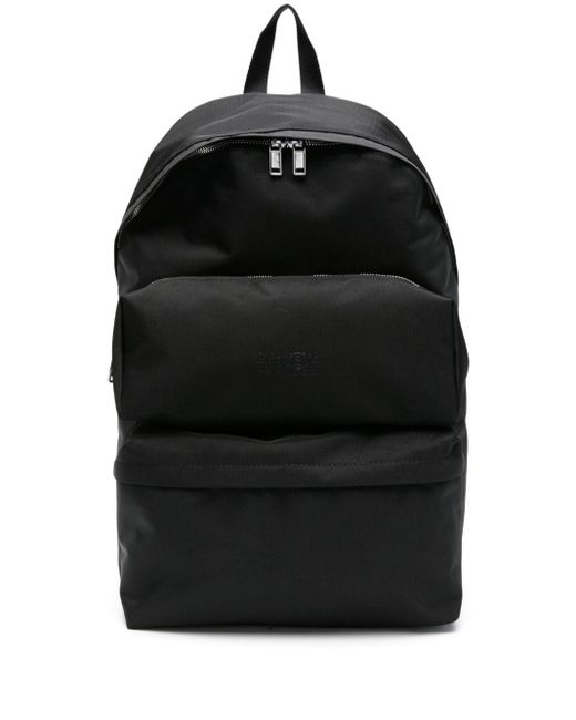 MM6 by Maison Martin Margiela Black Logo-print Multi-pocket Backpack