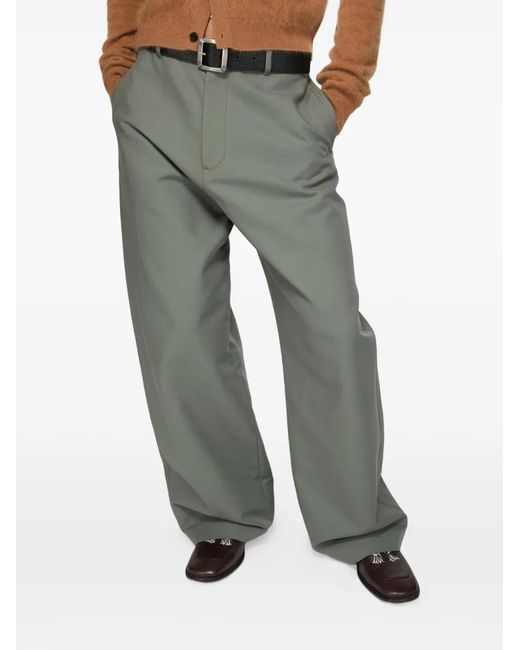 Acne Gray Satin Trousers for men