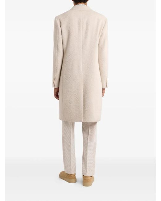 Etro Natural Wool-Blend Single-Breasted Coat for men