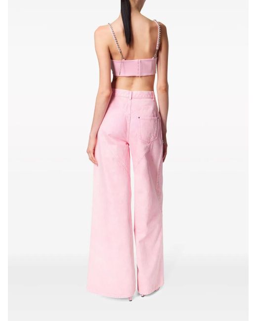 Area Pink Taillenjeans Mit Kristallen