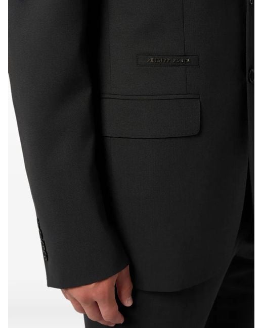 Philipp Plein Blue Blazer À Plaque Tête De Mort for men