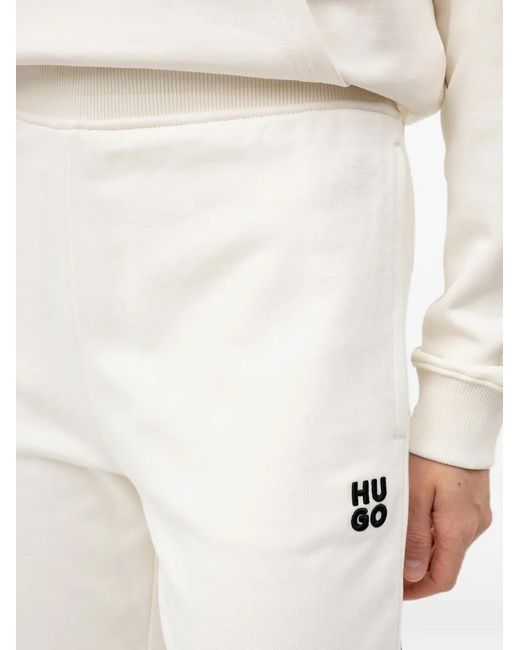 HUGO White Pantalon De Jogging À Patch Logo