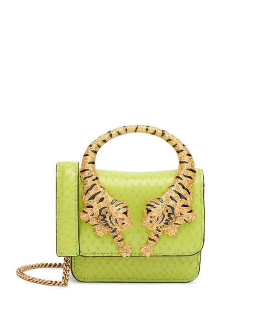 Roberto Cavalli Green Mini-Tasche mit Zierkette