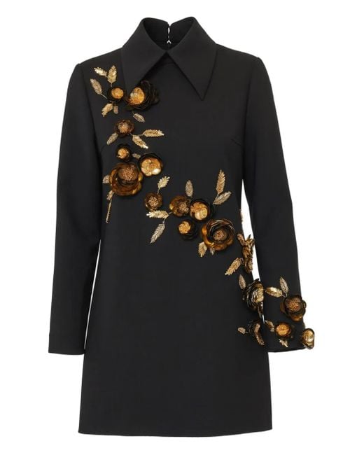 Carolina Herrera フローラル ドレス Black