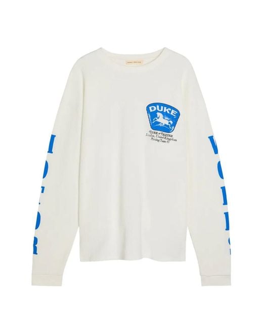 Duke & Dexter White Waffle Print T-Shirt for men