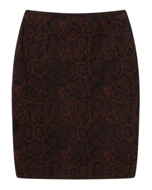 Stella McCartney Black Snakeskin-Print Pencil Midi Skirt