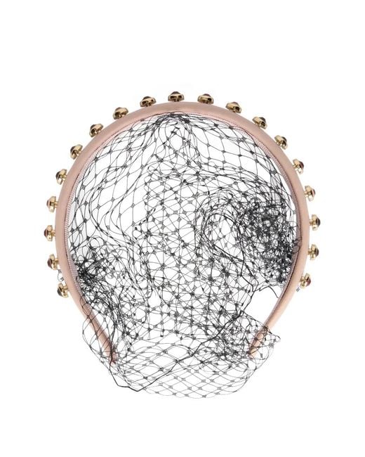 Red(v) Natural Embellished Net Hairband