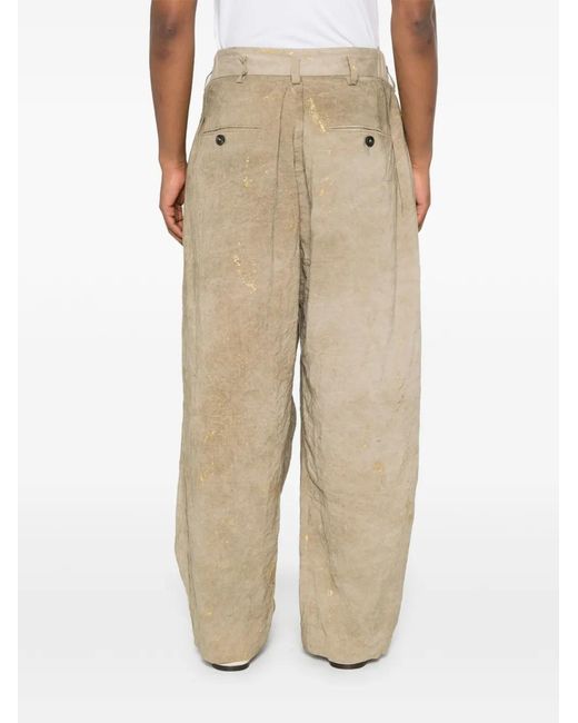 Ziggy Chen White Pantalon À Design Plissé for men