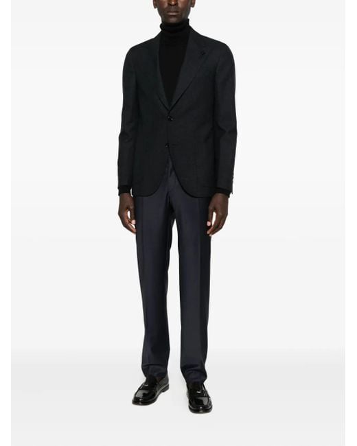 Lardini Black Checked Button Jacket for men