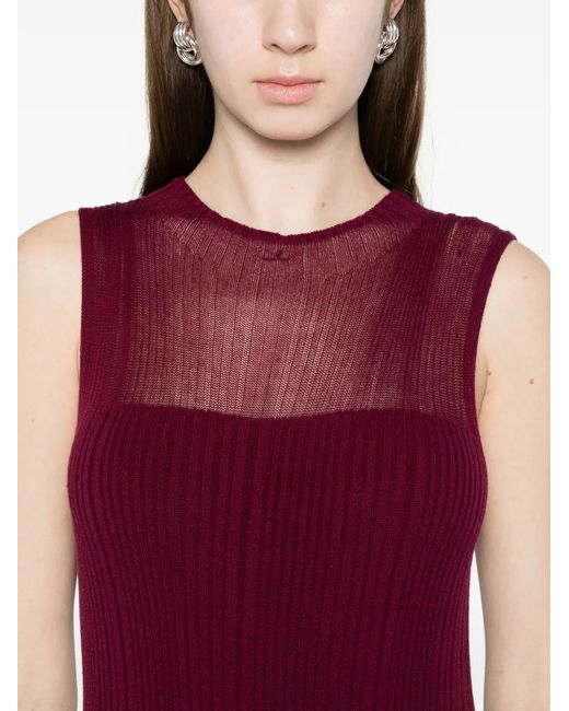 Bompard Purple Ribbed Maxi Dress