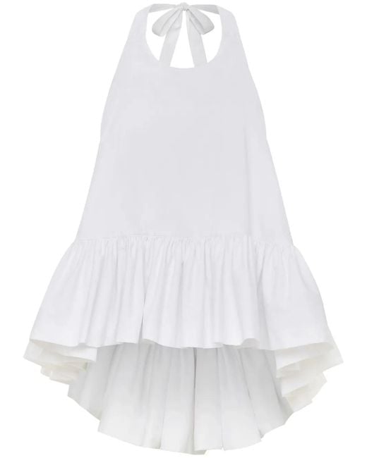 Azeeza White Winston Poplin Halterneck Top