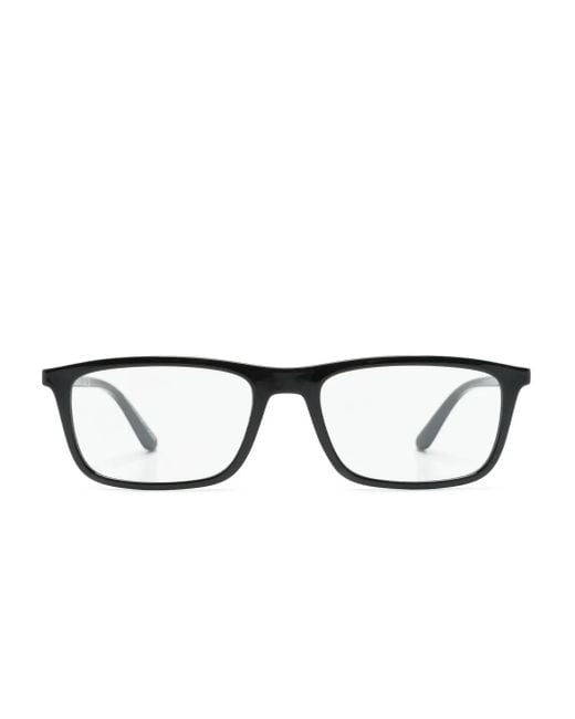 Emporio Armani Black Rectangle-Frame Glasses for men