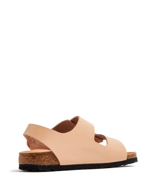 Birkenstock White Side-Buckle Slingback Leather Sandals