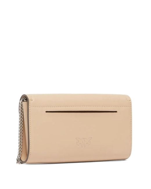 Pinko Natural Chain-Strap Leather Clutch