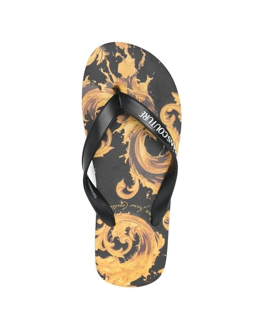 Versace Jeans Couture White Logo-Detail Flip-Flops
