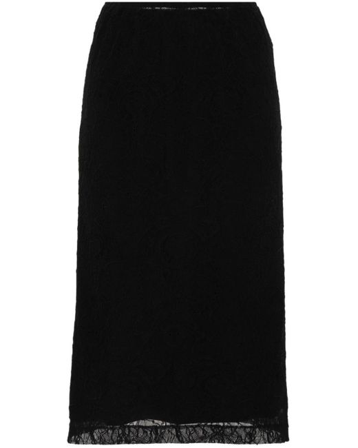 Fabiana Filippi Black Lace Midi Skirt