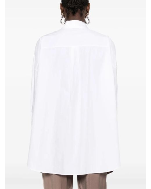 Joseph White Box-Pleat Shirt With Buttoned Cuffs