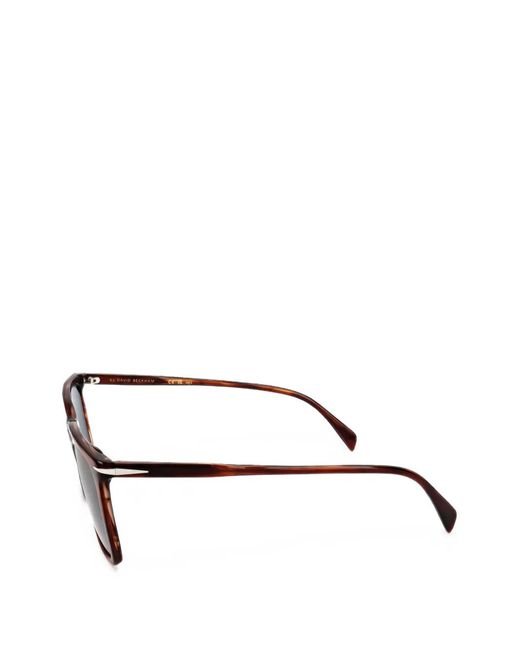 David Beckham Blue Tortoiseshell-Effect Rectangle-Frame Sunglasses for men
