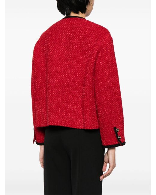 B+ AB Red Tweed-Jacke mit Kontrastdetails